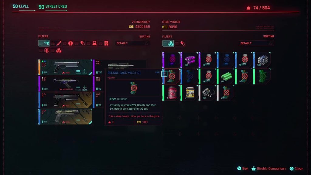 cyberpunk 2077 medpoint inventory how to heal in cyberpunk 2077 