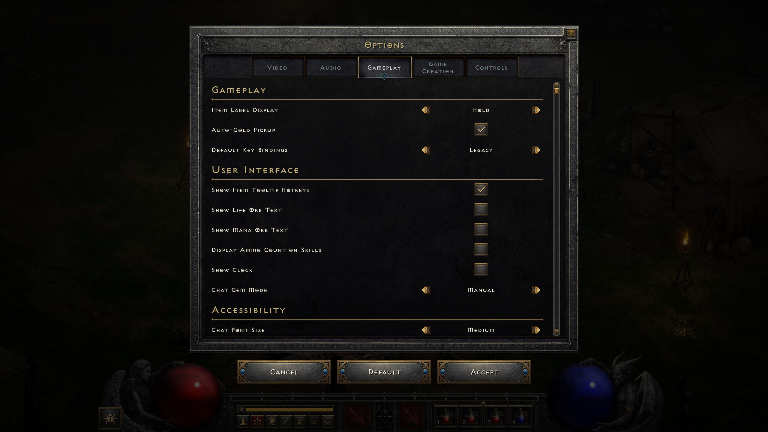 diablo ii technical alpha changes options ui