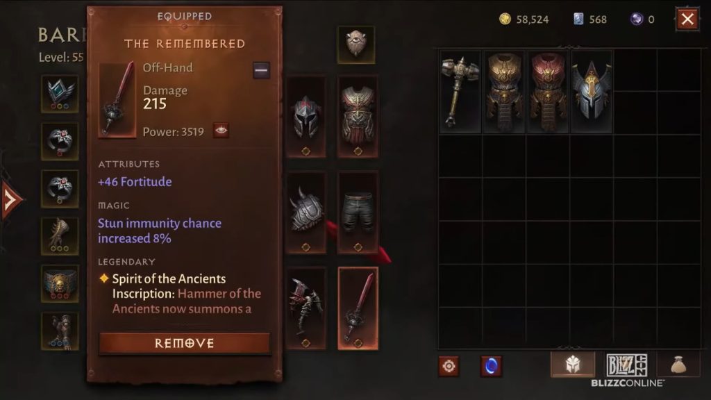 Diablo Immortal Will Be A New Diablo Game In Itself Barbarian Hammer Of The Ancients Gear Combo