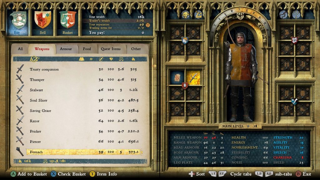 swordsmith of rattay inventory