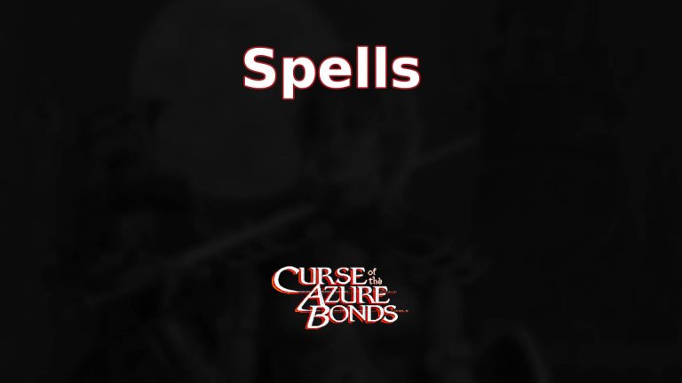 curse of the azure bonds spells