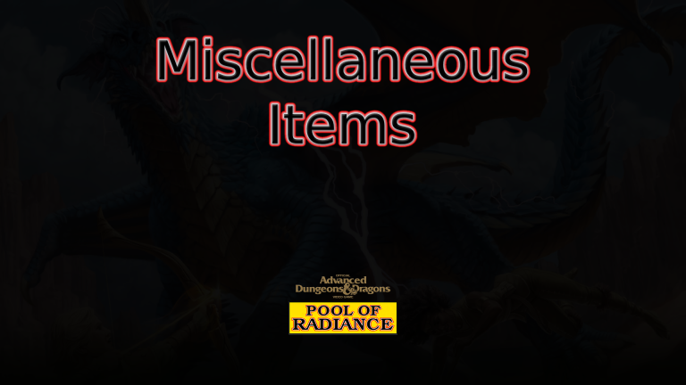 pool of radiance miscellaneous items featured image