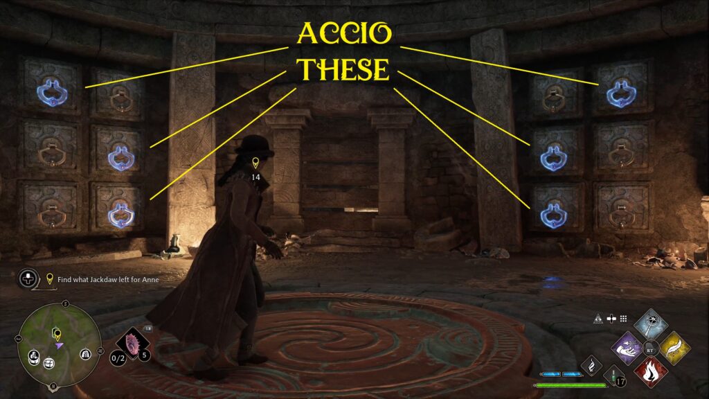 hogwarts legacy prisoner of love accio puzzle in cave