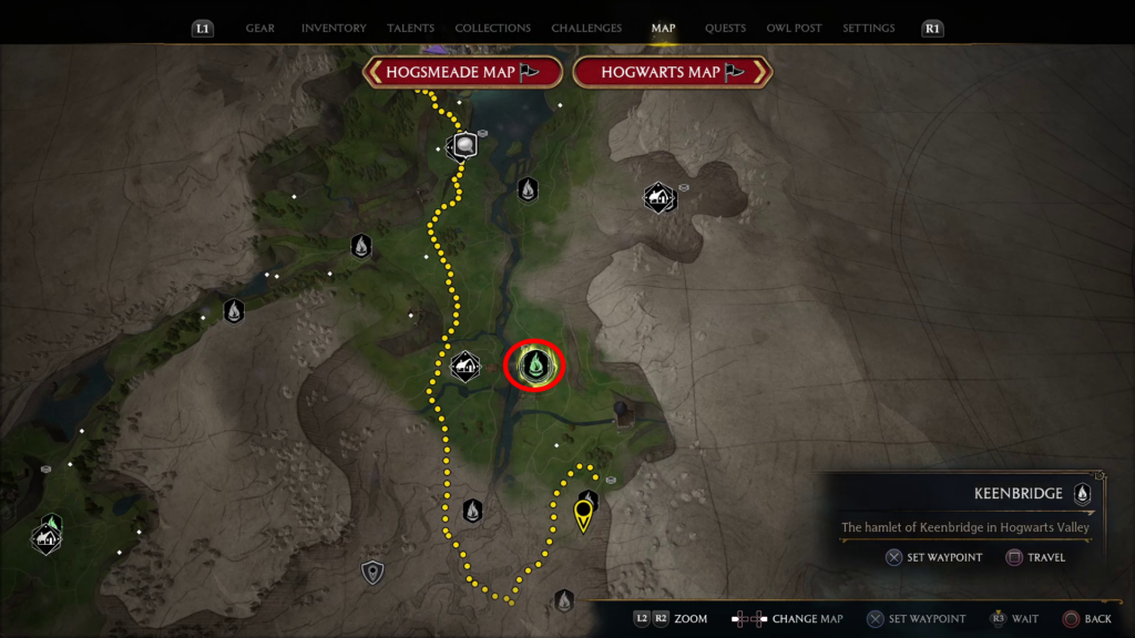 map location keenbridge its all gobbledegook quest walkthrough hogwarts legacy