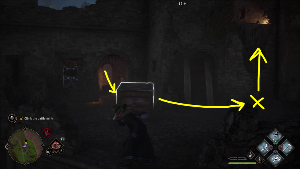 moving crate on battlements accio the high keep hogwarts legacy quest walkthrough